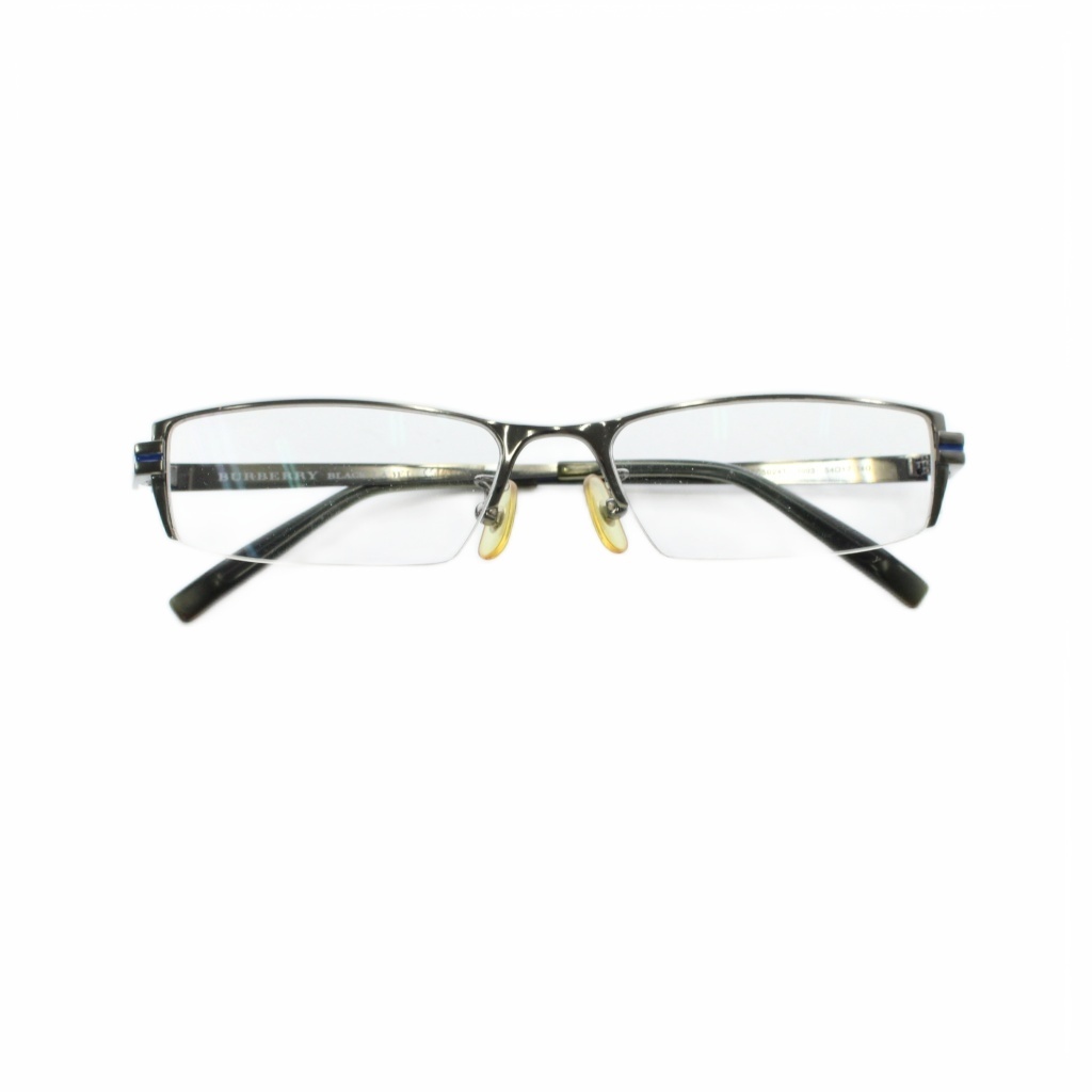 【中古】バーバリーブラックレーベル BURBERRY BLACK LABEL 眼鏡 メガネ 54□17 140 1003 火器金属元素 しろがね色薄墨色 二分の一リム 金属元素ひな形 /RI ■os ■GY35 メンズ 【ベクター 古着】 260507