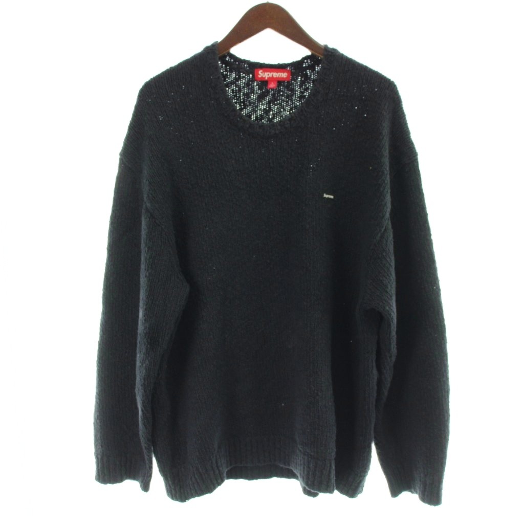 【中古】シュプリーム SUPREME 24SS Boucle Small Box Sweater ブークレ スモールボックスロゴ 編み物 スウェーター L 黒 黒いこと Vのど首 長袖 /AP ■GY11 メンズ 【ベクター 古着】 260509