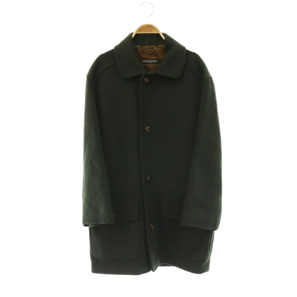 【中古】ブルックスブラザーズ BROOKS BROTHERS ヴィンテージ ステンカラーコート アウター ウール EUR46 ダークグリーン /CX ■GY11 メンズ 【ベクトル 古着】 260522｜ブランド古着ベクトルプレミアム店
