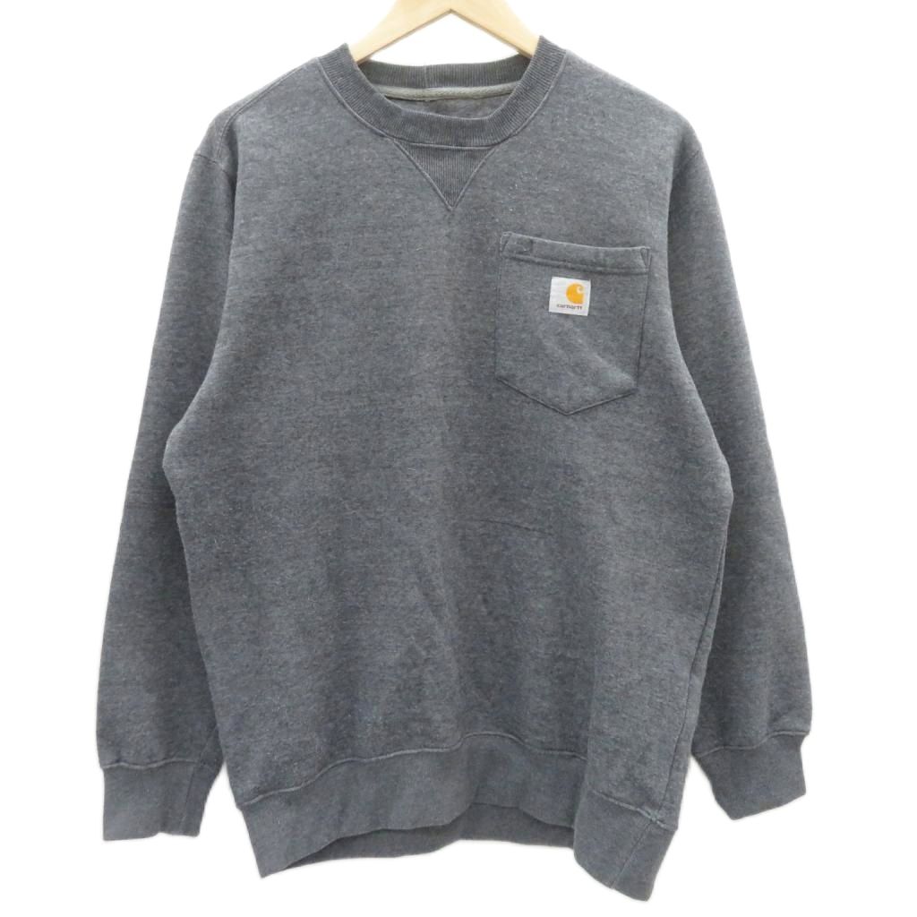 【中古】鉄道車両ハート型 carhartt 調教師 L 濃灰色薄墨色 長袖 労働者の一団のど首 /HO12 ■GY99 メンズ 【ベクター 古着】 260522