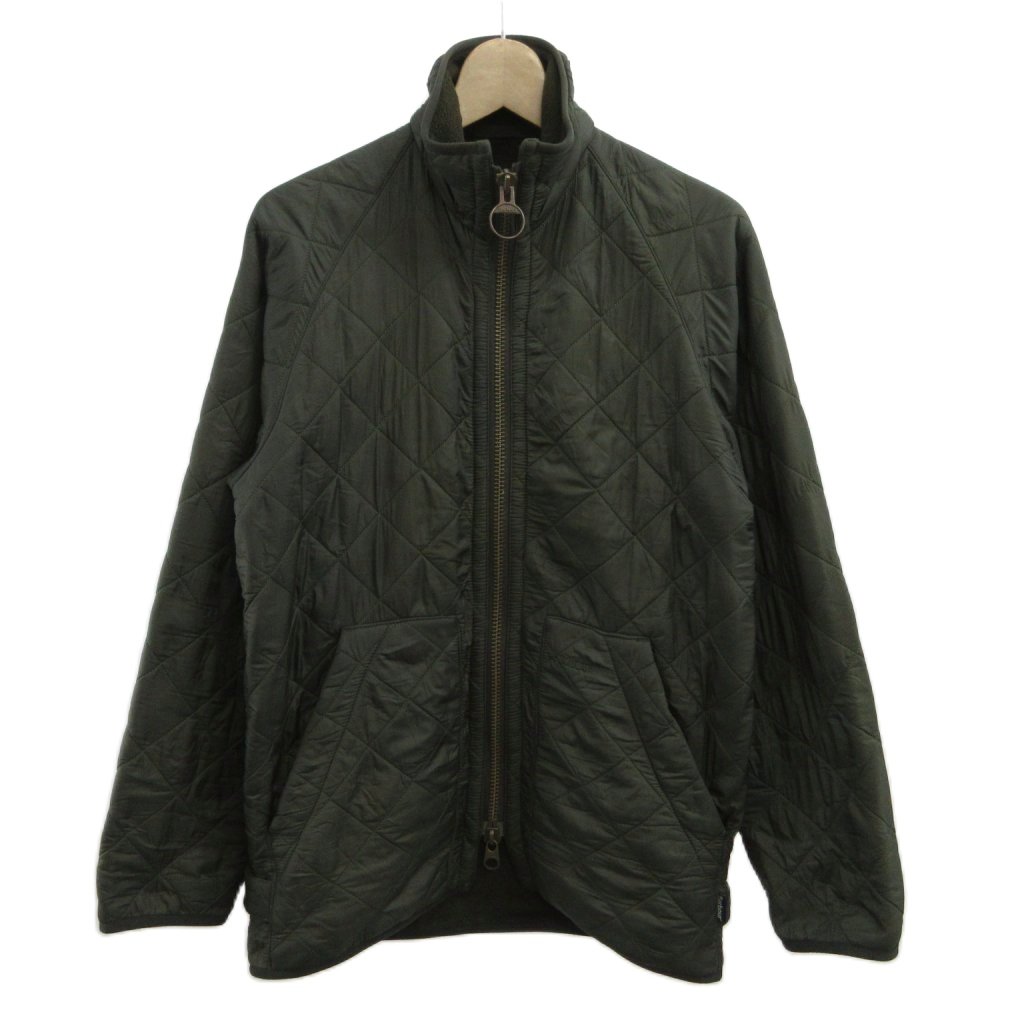 【中古】バブアー Barbour ポーラーキルト POLAR QUILTS キルティング上衣 上衣 アウター ナイロン スリーワラント 裏地フリース ジップアップ ロゴタイプ 刺しゅう XXS カーキ /XZ ■GY18 メンズ 【ベクター 古着】 260528