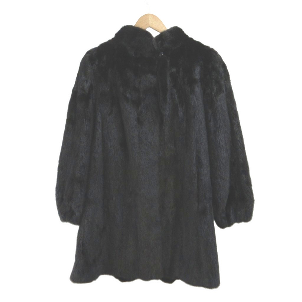 【中古】ロイヤルプレタファー Royal Preta-fur コート ミンクファー コート 黒 ブラック 無地 襟付き 長袖 /NP ■GY18 レディース 【ベクトル 古着】 260602|ブランド古着ベクトルプレミアム店