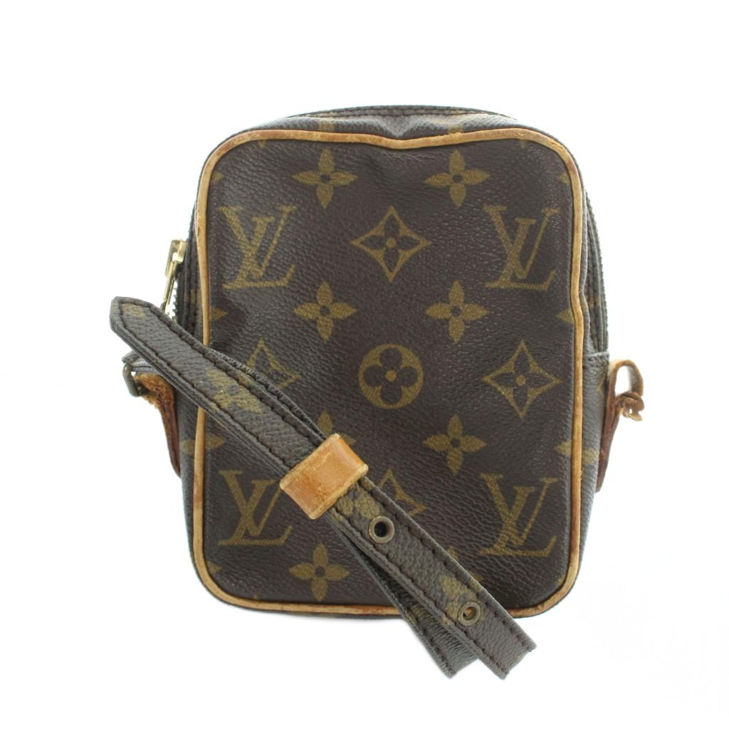 【中古】ルイヴィトン LOUIS VUITTON M45268 ミニダヌーブ ヴィンテージ ショルダーバッグ モノグラム 曲がったがけ PVC なめし革 茶 赤銅色 ■GY18 /MQ ■OH レディース 【ベクター 古着】 260516