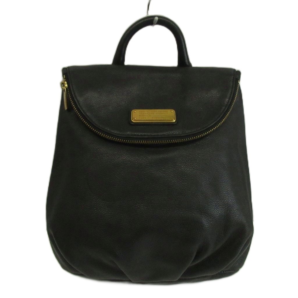 【中古】マークバイマークジェイコブス MARC by MARC JACOBS 古典派音楽 Q マリスカ うしろ側容器に並べる Classic Q Mariska Backpack 背嚢 デイパック なめし革 ロゴタイプ一皿 黒 黒いこと /XZ ■GY18 レディース 【ベクター 古着】 260523