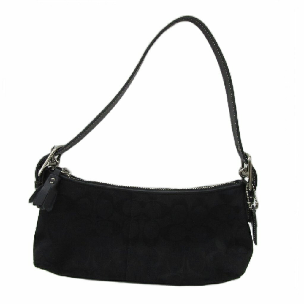 【中古】コーチ職 COACH ショルダーバッグ ハンドバック トートバッグ 帆布 なめし革 黒 黒いこと 書き判 ロゴタイプ惹き付ける付き添い人 6371 /YS10 ■GY18 レディース 【ベクター 古着】 260521