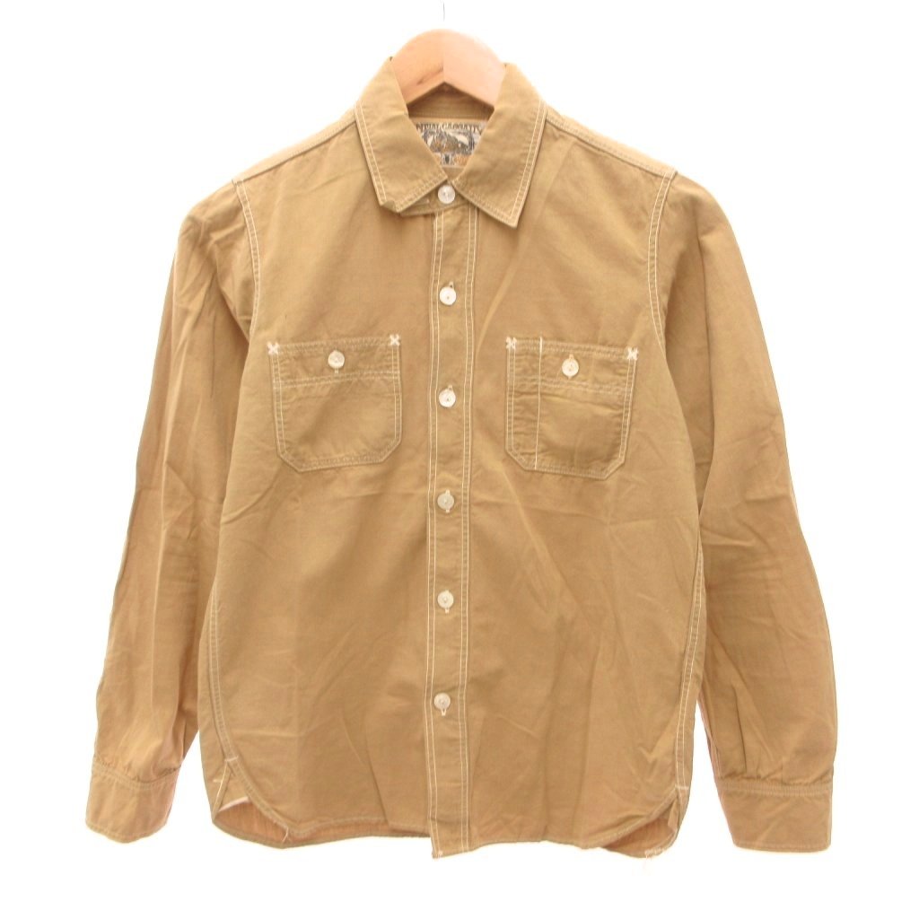 【中古】フリーホイーラーズ FREEWHEELERS 細工物ティーシャツ 長袖 編み目 胸隠し ベージュ /JS ■GY03 メンズ 【ベクター 古着】 260525