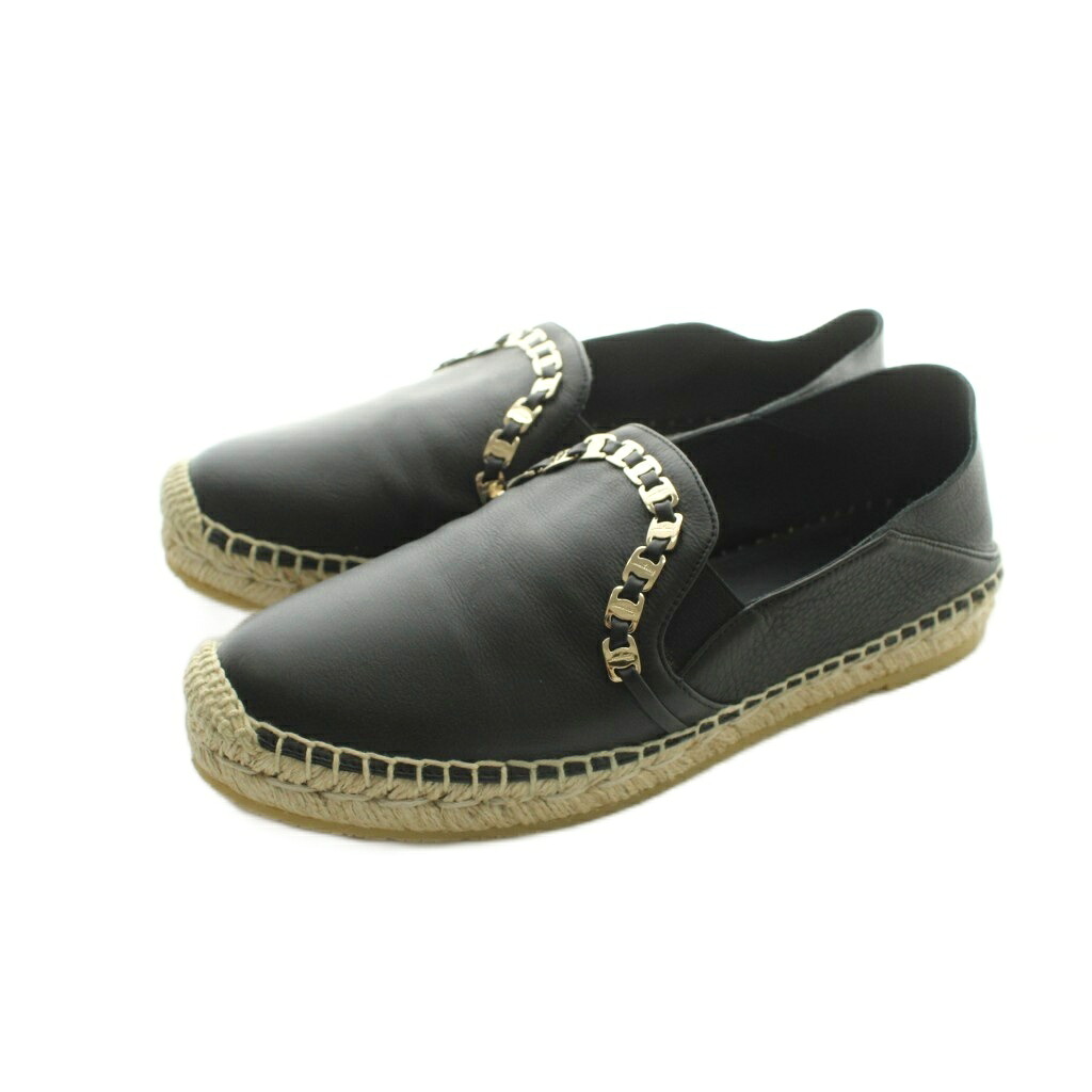 【中古】サルヴァトーレフェラガモ Salvatore Ferragamo スリッポン モカシン なめし革 ロゴタイプ ヴァラ 4.5 22糎 黒 黒いこと ■GY11 /MQ レディース 【ベクター 古着】 260517