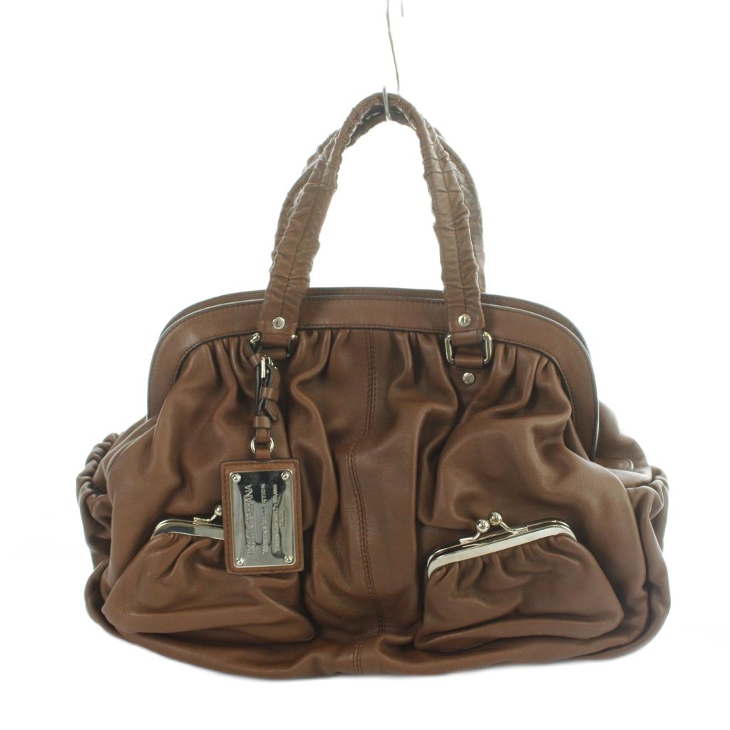 【中古】ドルチェ\u0026ガッバーナ 弗ガバ DOLCE\u0026GABBANA MISS CURLY 仕損ない カーリー ハンドバック トート なめし革 ロゴタイプ 茶 赤銅色 ■GY11 /MQ レディース 【ベクター 古着】 260517