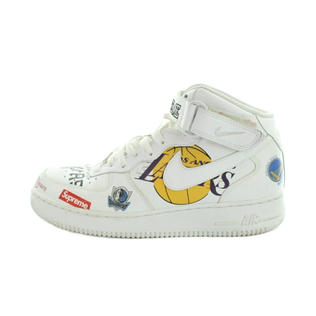 【中古】ナイキ NIKE SUPREME NBA AIR FORCE 1 MID &rsquo;07 WHITE AQ8017-100 スニーカー シューズ 靴 レザー 27cm 白 ホワイト ■GY50 /MQ メンズ 【ベクトル 古着】 260517｜ブランド古着ベクトルプレミアム店
