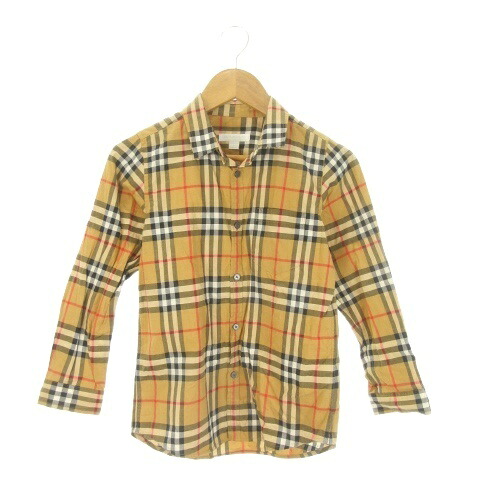 【中古】赤ちょうちんバリー BURBERRY Children プルオーバー お子さん服（お坊っちゃん用） 8Y 135/64 茶 赤銅色 ノバチェック レギュラー色合い 長袖 8001556 /CK18 ■GY50 キッズ 【ベクター 古着】 260525