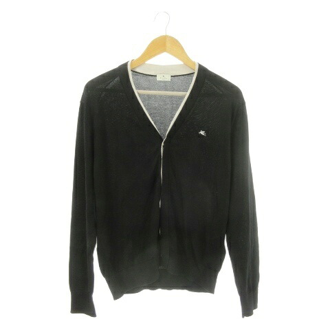 【中古】エトロ ETRO ジレー XS 黒 黒いこと V素っ首 長袖 ペガサス刺しゅう 211-1M504-9087 /CK25 ■GY50 メンズ 【ベクター 古着】 260525