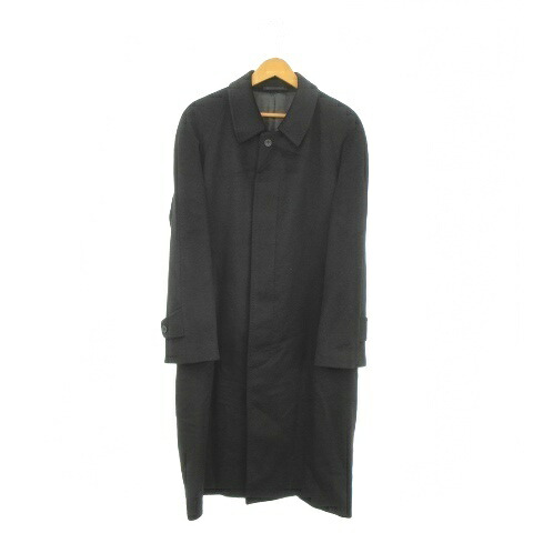 【中古】ベルタボーノ BELTA BUONO ステンカラーコート カシミヤ M 黒 ブラック 長袖 無地 比翼仕立て /AO3 ■GY50 メンズ 【ベクトル 古着】 260526｜ブランド古着ベクトルプレミアム店