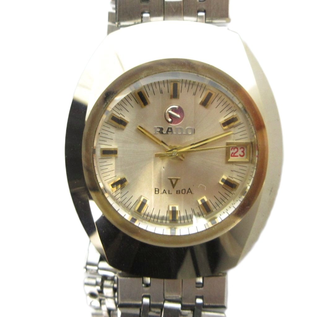 【中古】ラドー RADO BALBOA 腕時計 ウォッチ 自動巻き カレンダー付き デイト カットガラス ゴールド色 ■GY18 /MQ メンズ 【ベクトル 古着】 260521｜ブランド古着ベクトルプレミアム店