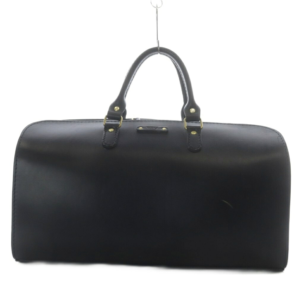 【中古】サイクル HERZ ボストンバッグ ハンドバック 型押しロゴタイプ なめし革 黒いこと 南京錠付き添い人 /YO27 ■GY18 メンズ レディース 【ベクター 古着】 260528