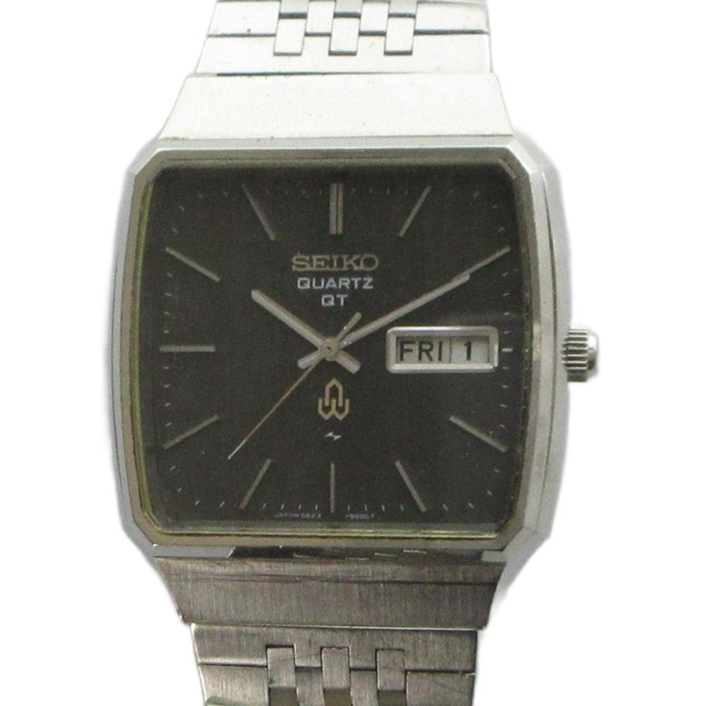 【中古】セイコー SEIKO 0823-5000 腕時計 ウォッチ クォーツ カレンダー付き シルバー色 ■GY11 /MQ メンズ 【ベクトル 古着】 260704｜ブランド古着ベクトルプレミアム店