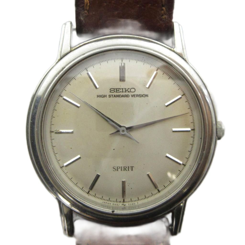 【中古】セイコー SEIKO SPIRIT HIGN STANDARD VERSION スピリット 8N41-7000 腕時計 ウォッチ クォーツ レザーベルト ロゴ シルバー色 ■GY18 /MQ メンズ 【ベクトル 古着】 260709｜ブランド古着ベクトルプレミアム店