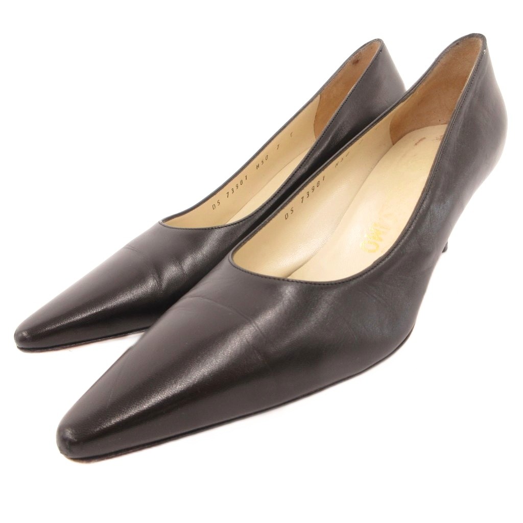 【中古】サルヴァトーレフェラガモ Salvatore Ferragamo パンプス シューズ ヒール レザー 7 黒 ブラック /JS ■GY18 レディース 【ベクトル 古着】 260601|ブランド古着ベクトルプレミアム店