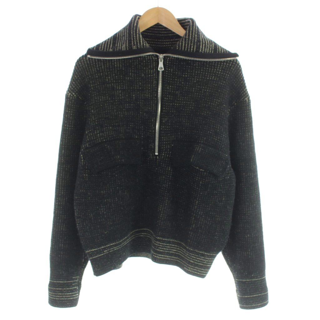【中古】dune daisuke tanabe 田邉大祐 ハーフジップ 編み物 プルオーバー 長袖 02 黒 黒いこと ■GY12 /MQ メンズ 【ベクター 古着】 260603