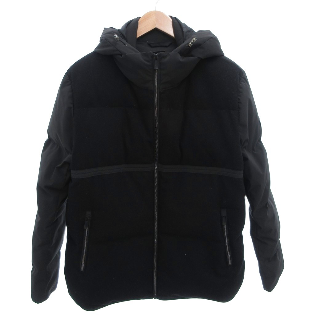 【中古】レノマ renoma HOMME ダウンジャケット XL 黒 ブラック フード付き ジップアップ 無地 /TL ■GY12 メンズ 【ベクトル 古着】 260604｜ブランド古着ベクトルプレミアム店