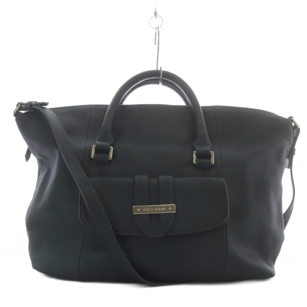 【中古】電話を掛けるハーン COLE HAAN ハンドバック ショルダーバッグ 2way なめし革 ロゴタイプ カーキ /YO6 ■GY18 レディース 【ベクター 古着】 260526