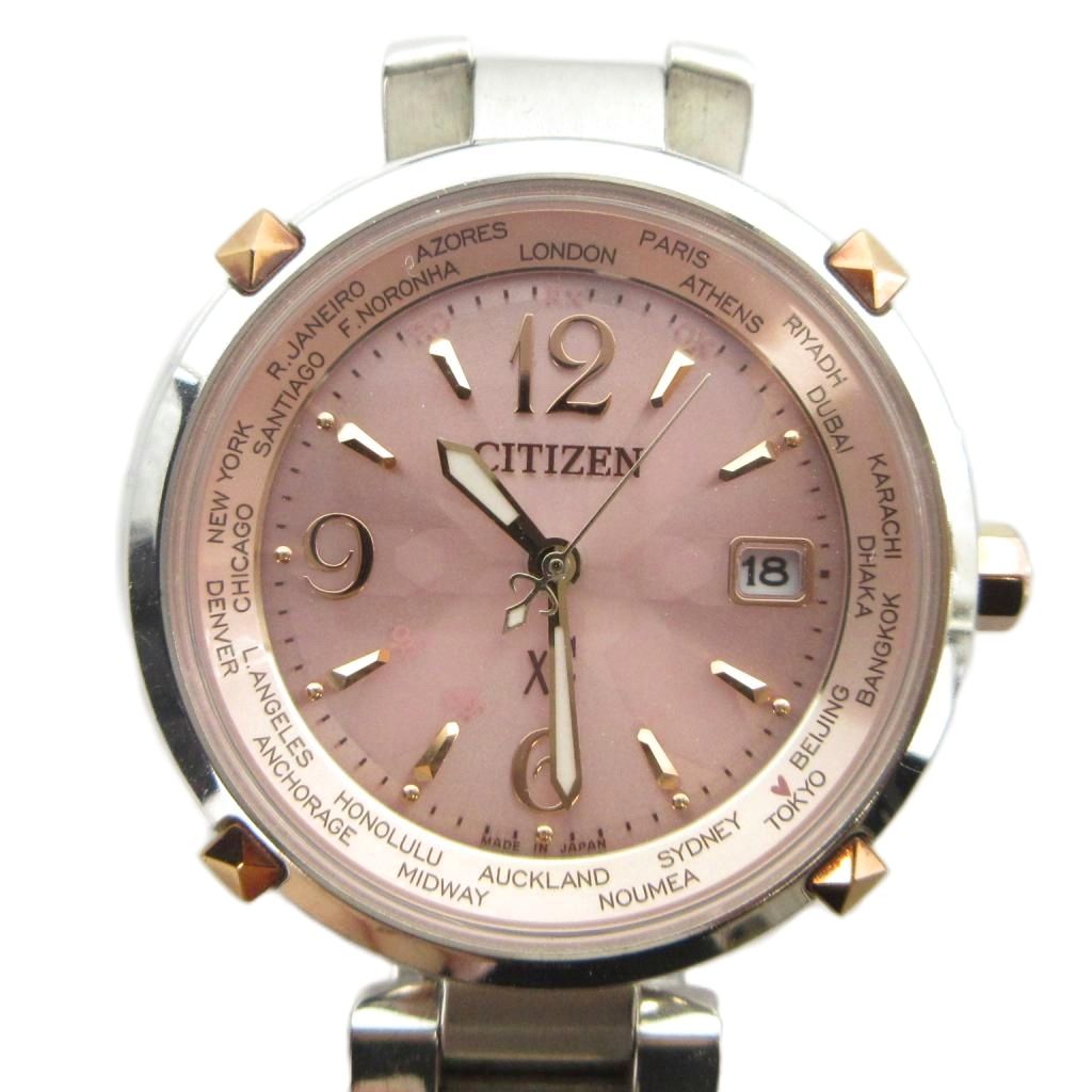 【中古】シチズン CITIZEN H240-T019587 腕時計 ウォッチ クロスシー 電波ソーラー カレンダー付き デイト シルバー色 ■GY18 /MQ レディース 【ベクトル 古着】 260603｜ブランド古着ベクトルプレミアム店