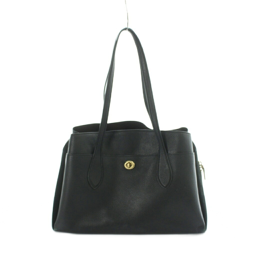 【中古】コーチ COACH 89486 ローラ キャリーオール ハンドバッグ トート レザー ターンロック 黒 ブラック ■GY11 /MQ レディース 【ベクトル 古着】 260604|ブランド古着ベクトルプレミアム店