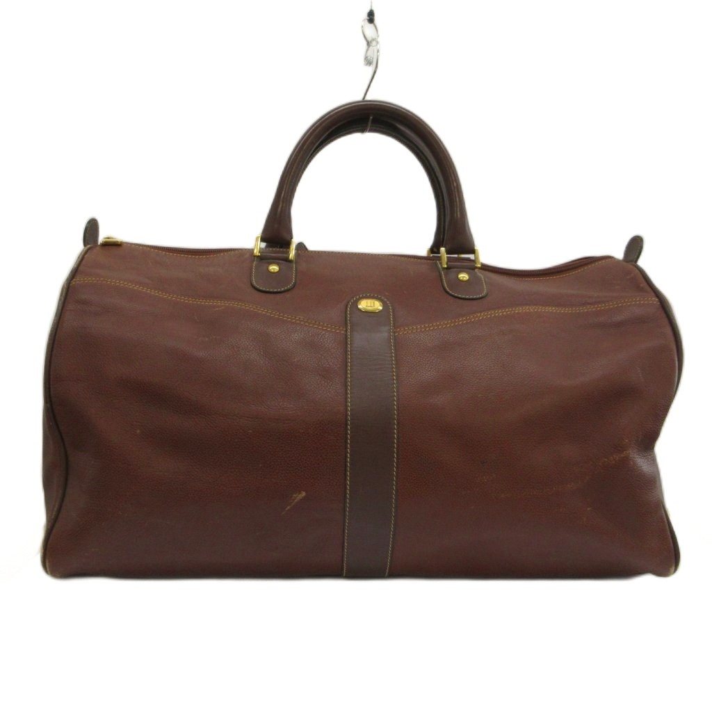 【中古】ダン吸血鬼 dunhill ボストンバッグ 旅する鞄 なめし革 ロゴタイプ ゴールド金具 赤銅色 赤銅色 /XZ ■GY18 メンズ 【ベクター 古着】 260603