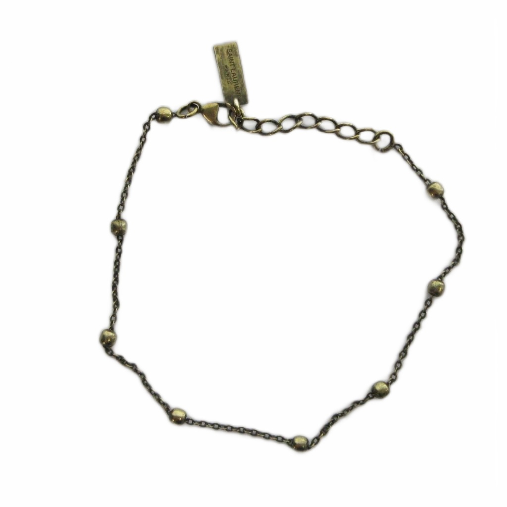【中古】サンローラン パリ SAINT LAURENT PARIS ブレスレット アクセサリー ロゴ ボール チェーン ゴールド色 ■GY17 /MQ レディース 【ベクトル 古着】 260603|ブランド古着ベクトルプレミアム店