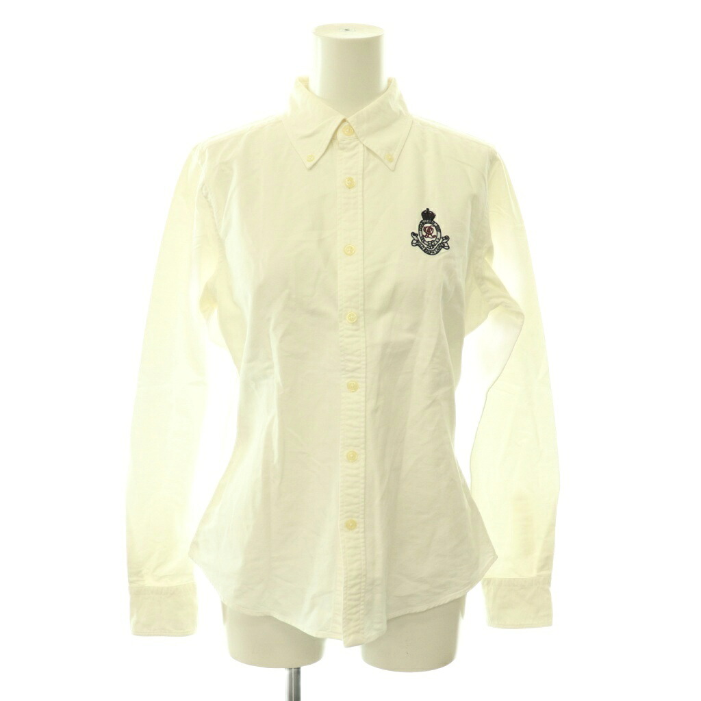 【中古】ラルフローレン RALPH LAUREN シャツ ブラウス 長袖 ロゴ 11 ホワイト /DF ■GY18 レディース 【ベクトル 古着】 260609｜ブランド古着ベクトルプレミアム店