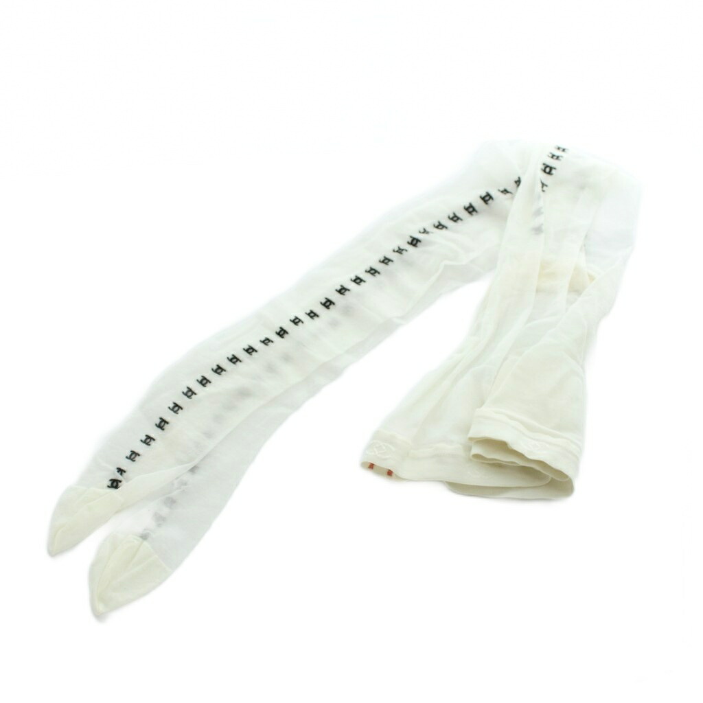 【中古】シャネル CHANEL FANCY TIGHTS タイツ ストッキング ロゴタイプ ココマーク 2 M 白 白いこと ■GY18 /MQ レディース 【ベクター 古着】 260604