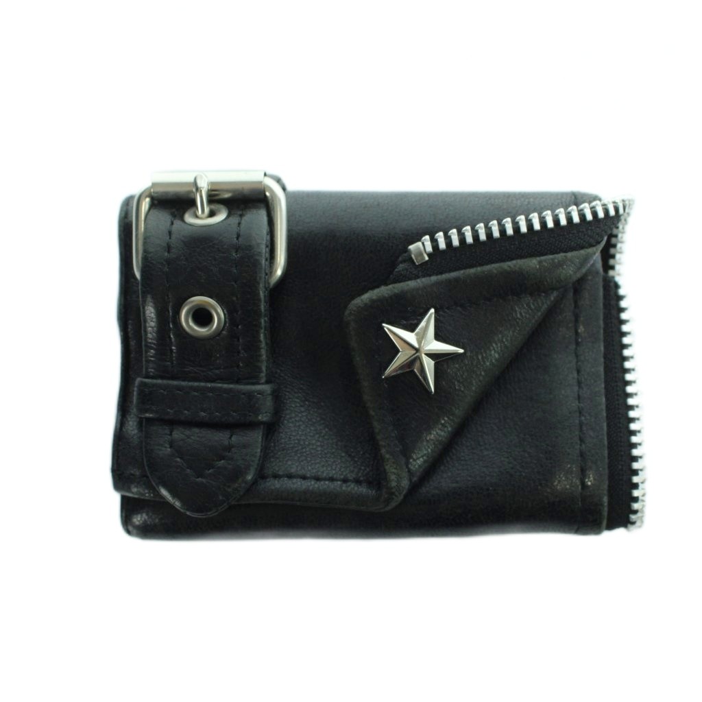 【中古】ビューティフルピープル beautiful people 三つ折り財布 ウォレット スタースタッズ レザー ロゴ 黒 ブラック ■GY18 /MQ レディース 【ベクトル 古着】 260607｜ブランド古着ベクトルプレミアム店