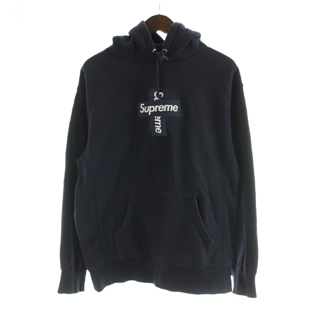 【中古】シュプリーム SUPREME 20AW Cross Box Logo Hooded Sweatshirt クロスボックスロゴ スウェット プルオーバー パーカー 裏起毛 コットン M 紺 ネイビー ■GY18 /MQ メンズ 【ベクトル 古着】 260616|ブランド古着ベクトルプレミアム店
