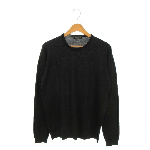 【中古】ロベルトコリーナ ROBERTO COLLINA ニット セーター ウール 50 黒 ブラック 無地 ラウンドネック 長袖 /MN22 ■GY01 メンズ 【ベクトル 古着】 260623|ブランド古着ベクトルプレミアム店