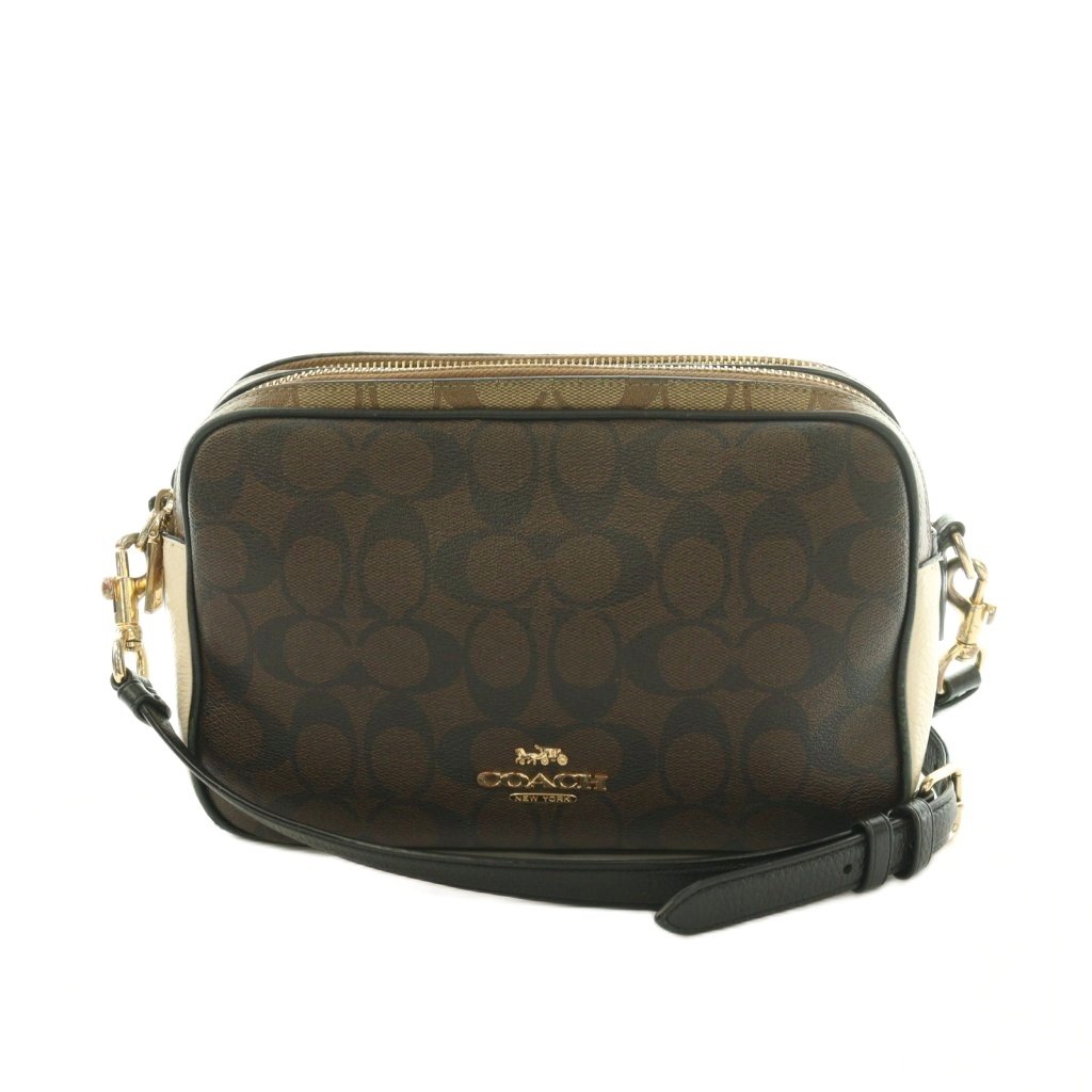【中古】コーチ COACH ショルダーバッグ シグネチャー柄 コーティングキャンバス 茶 ブラウン アイボリー C1767 /MI ■GY18 レディース 【ベクトル 古着】 260617|ブランド古着ベクトルプレミアム店