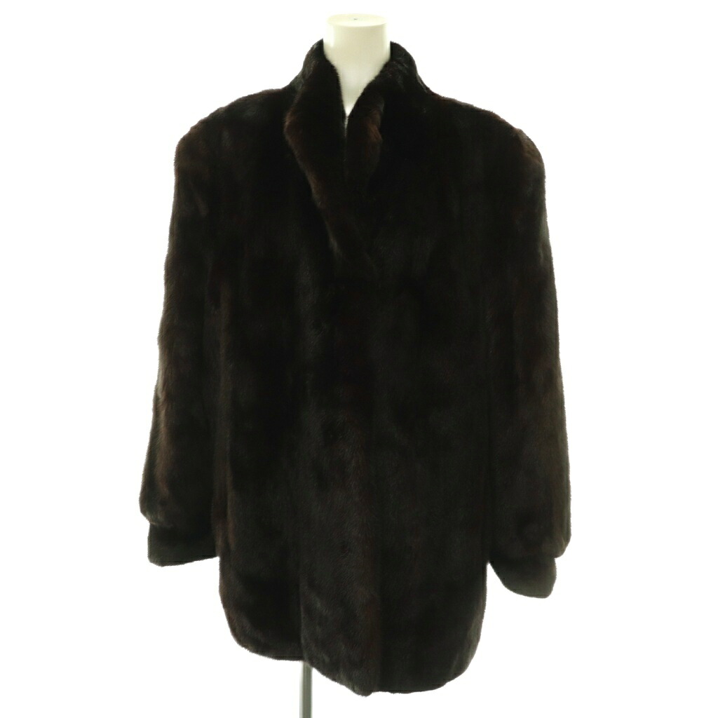 【中古】フォスター アメリカンファーアワード FOSTER AMERICAN FUR AWAEDS ファーコート毛皮 アウター ミンク ハーフ L ダークブラウン /CX ■GY11 レディース 【ベクトル 古着】 260615｜ブランド古着ベクトルプレミアム店