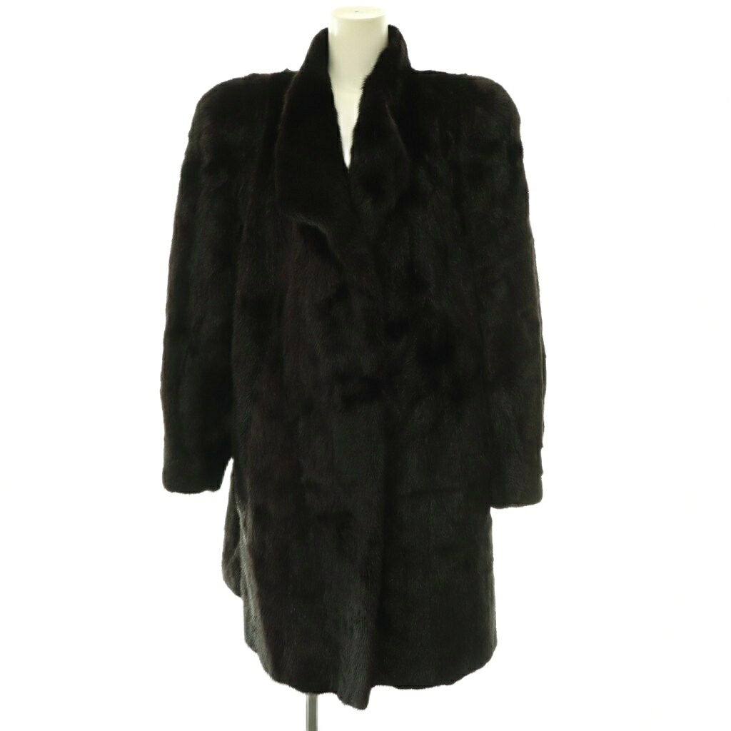 【中古】ブラックジュエル Black Jewel ファーコート ミンクファー アウター 毛皮 ロング丈 12 ブラック系 /CX ■GY18 レディース 【ベクトル 古着】 260615｜ブランド古着ベクトルプレミアム店