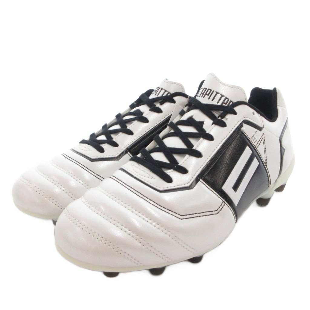 【中古】未使用品 CAPITTEN タグ付き one mid スパイク サッカーシューズ レザー 25.5 白 黒 000910-010004-1 /FF ■GY05 メンズ 【ベクトル 古着】 260706|ブランド古着ベクトルプレミアム店