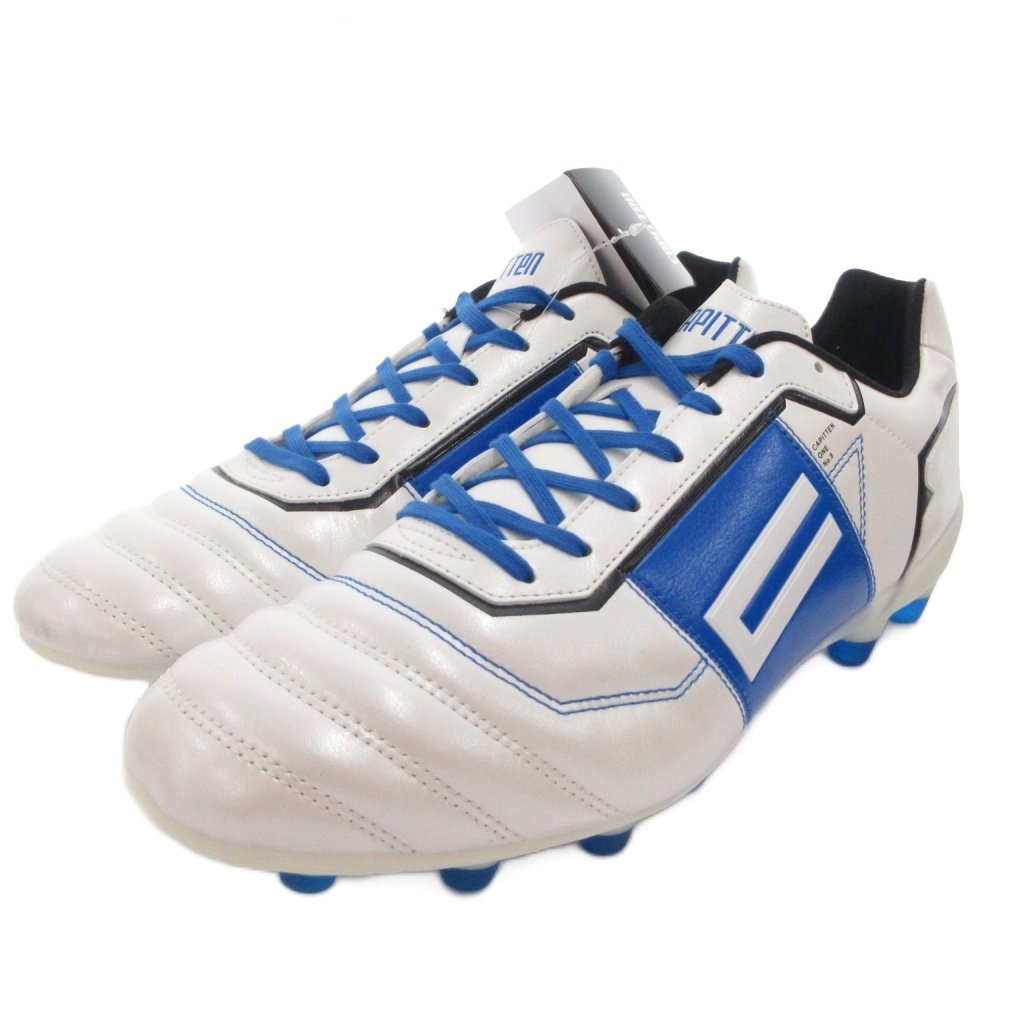 【中古】未使用品 CAPITTEN タグ付き one mid スパイク サッカーシューズ レザー 28 白 青 000910-010004-1 /FF ■GY05 メンズ 【ベクトル 古着】 260706｜ブランド古着ベクトルプレミアム店