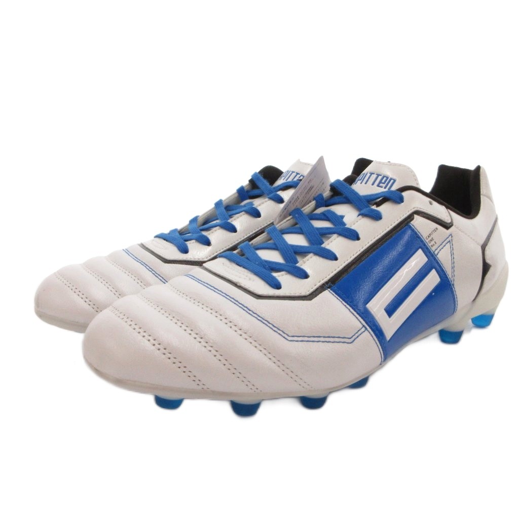【中古】未使用品 CAPITTEN タグ付き one mid スパイク サッカーシューズ レザー 29 白 青 000910-010004-1 /FF ■GY05 メンズ 【ベクトル 古着】 260707｜ブランド古着ベクトルプレミアム店