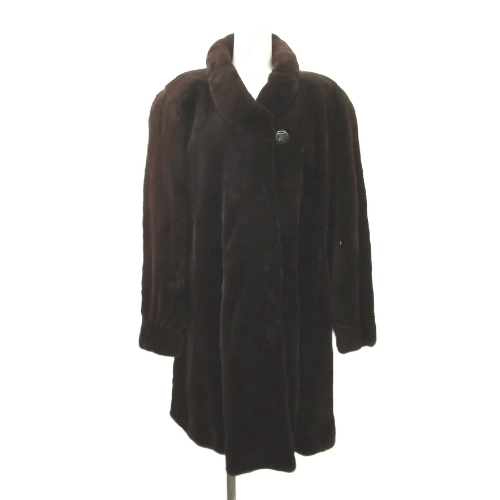 【中古】サガミンク SAGA MINK 銀サガ ファーコート コート シェアードミンクファー 毛皮 F 茶色 ブラウン 無地 長袖 /KK ■GY18 レディース 【ベクトル 古着】 260616｜ブランド古着ベクトルプレミアム店