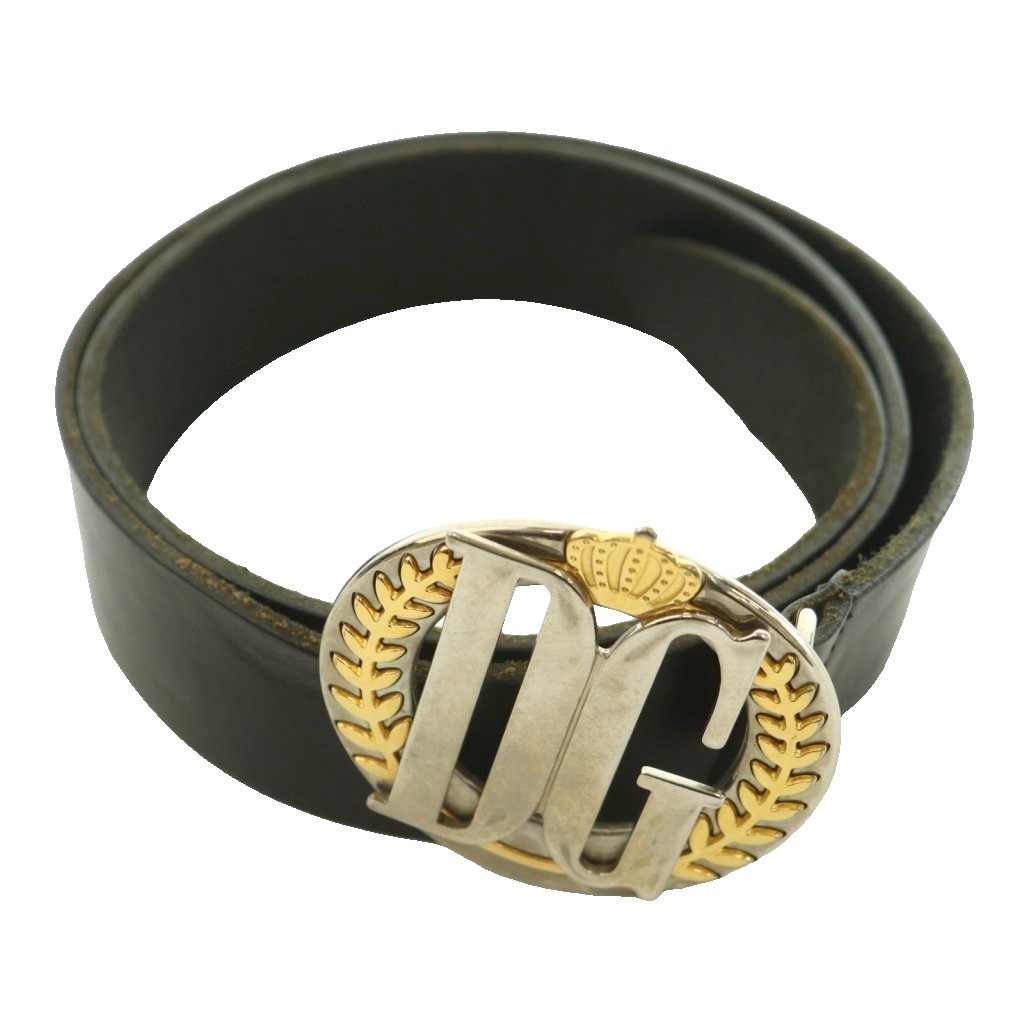【中古】ドルチェ&ガッバーナ ドルガバ DOLCE&GABBANA ベルト ロゴバックル レザー 38インチ 黒 ブラック /SS ■OS ■GY04 メンズ 【ベクトル 古着】 260622|ブランド古着ベクトルプレミアム店