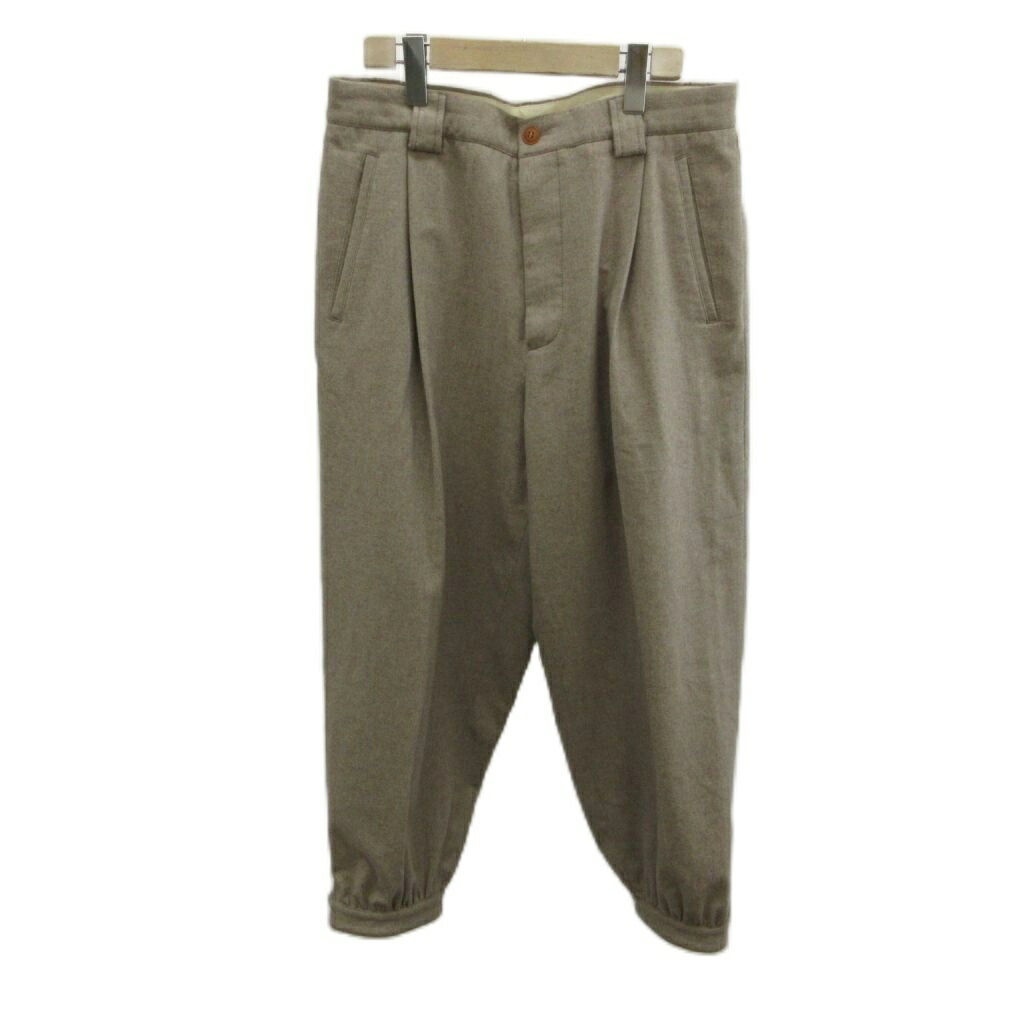 【中古】ジョルジオアルマーニ GIORGIO ARMANI パンツ スラックス ウール カシミヤ混 テーパード ジップフライ 48 L ベージュ /XZ ■GY19 メンズ 【ベクトル 古着】 260620|ブランド古着ベクトルプレミアム店