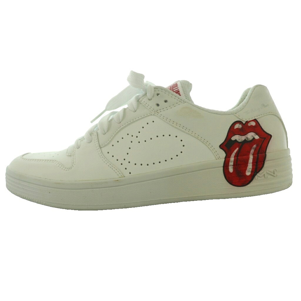 【中古】スケッチャーズ SKECHERS &times; Rolling Stones &times; Mark Nason タグ付き スニーカー ローカットスニーカー 厚底 イラスト プリント US8 26cm 白 ホワイト 赤 レッド /SS ■OS ■GY11 メンズ 【ベクトル 古着】 260626｜ブランド古着ベクトルプレミアム店 7,739円