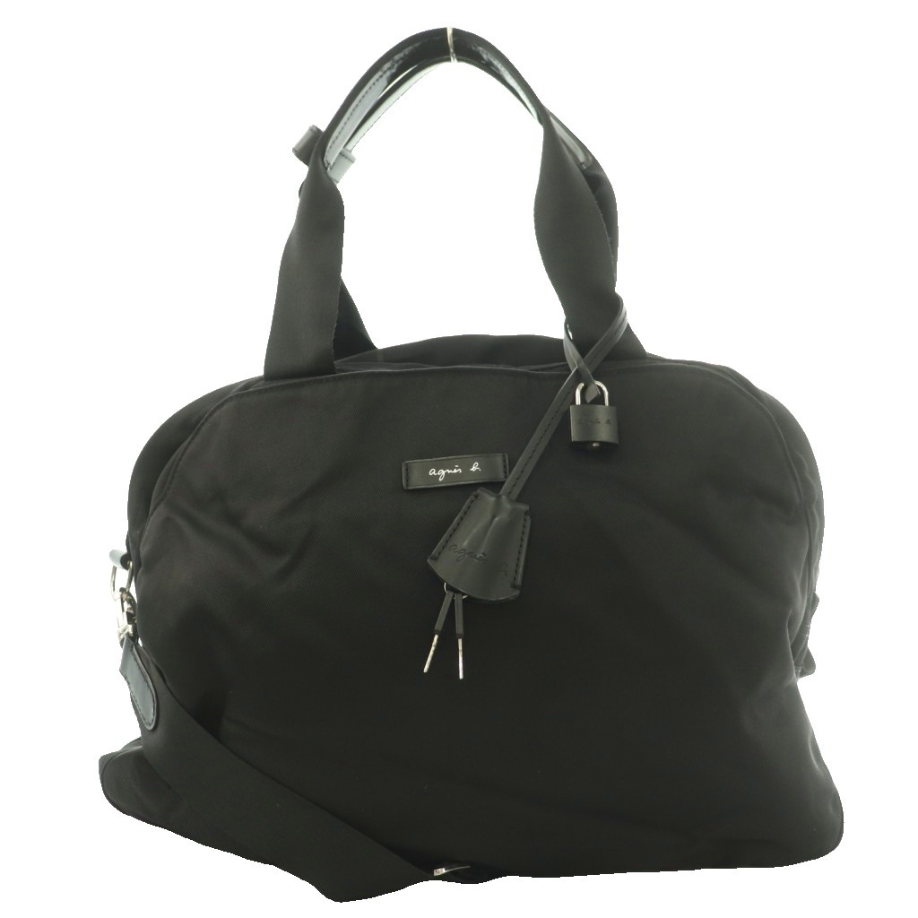 【中古】アニエスベー agnes b. ナイロン素材ボストンバッグ ハンド ショルダー 2WAY 黒 ブラック /SS ■OS ■GY18 レディース 【ベクトル 古着】 260621｜ブランド古着ベクトルプレミアム店