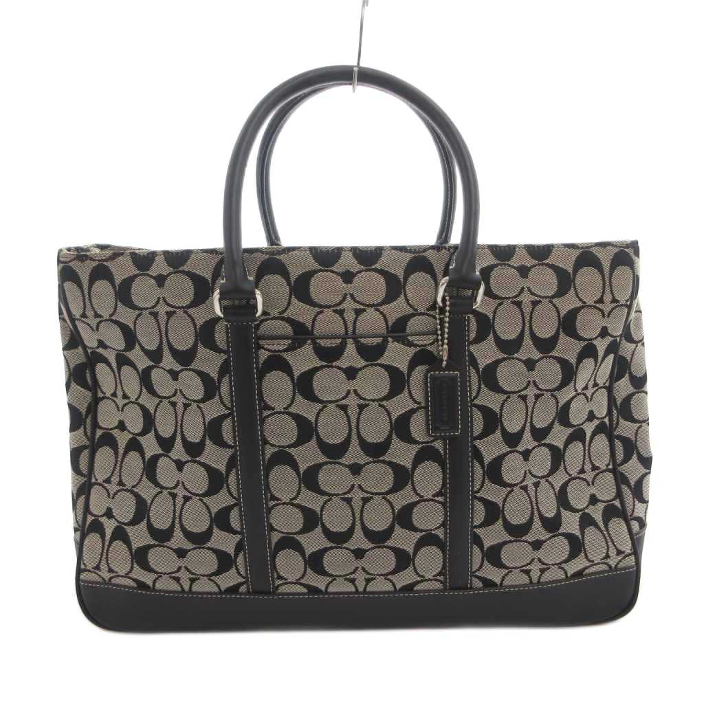 【中古】コーチ COACH ハンドバッグ 手提げ シグネチャー キャンバス レザー 黒 ブラック 6088 /FF ■GY18 レディース 【ベクトル 古着】 260701｜ブランド古着ベクトルプレミアム店