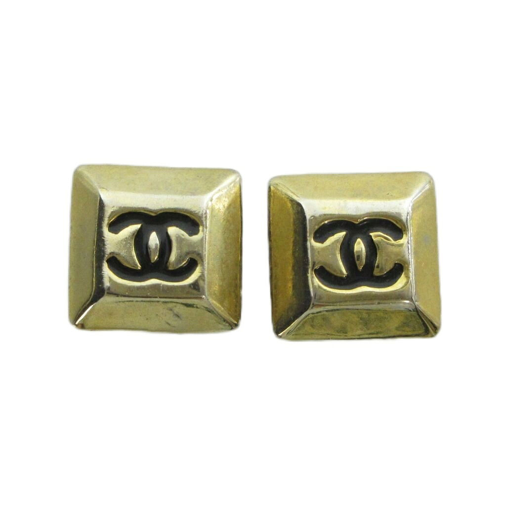 【中古】シャネル CHANEL ヴィンテージ イヤリング アクセサリー 両耳用 クリップ式 ココマーク ロゴ スクエア ゴールドカラー 金色 ■GY18 /MQ ■OH レディース 【ベクトル 古着】 260704|ブランド古着ベクトルプレミアム店