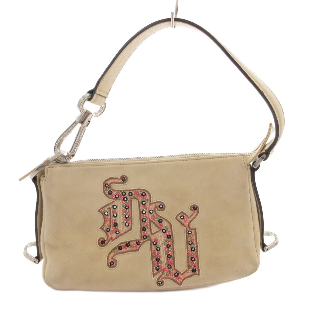 【中古】ヴェルサーチ ヴェルサーチェ VERSACE ハンドバッグ 手提げ 美術館スエード 白 ホワイト /FF ■GY18 レディース 【ベクトル 古着】 260629|ブランド古着ベクトルプレミアム店