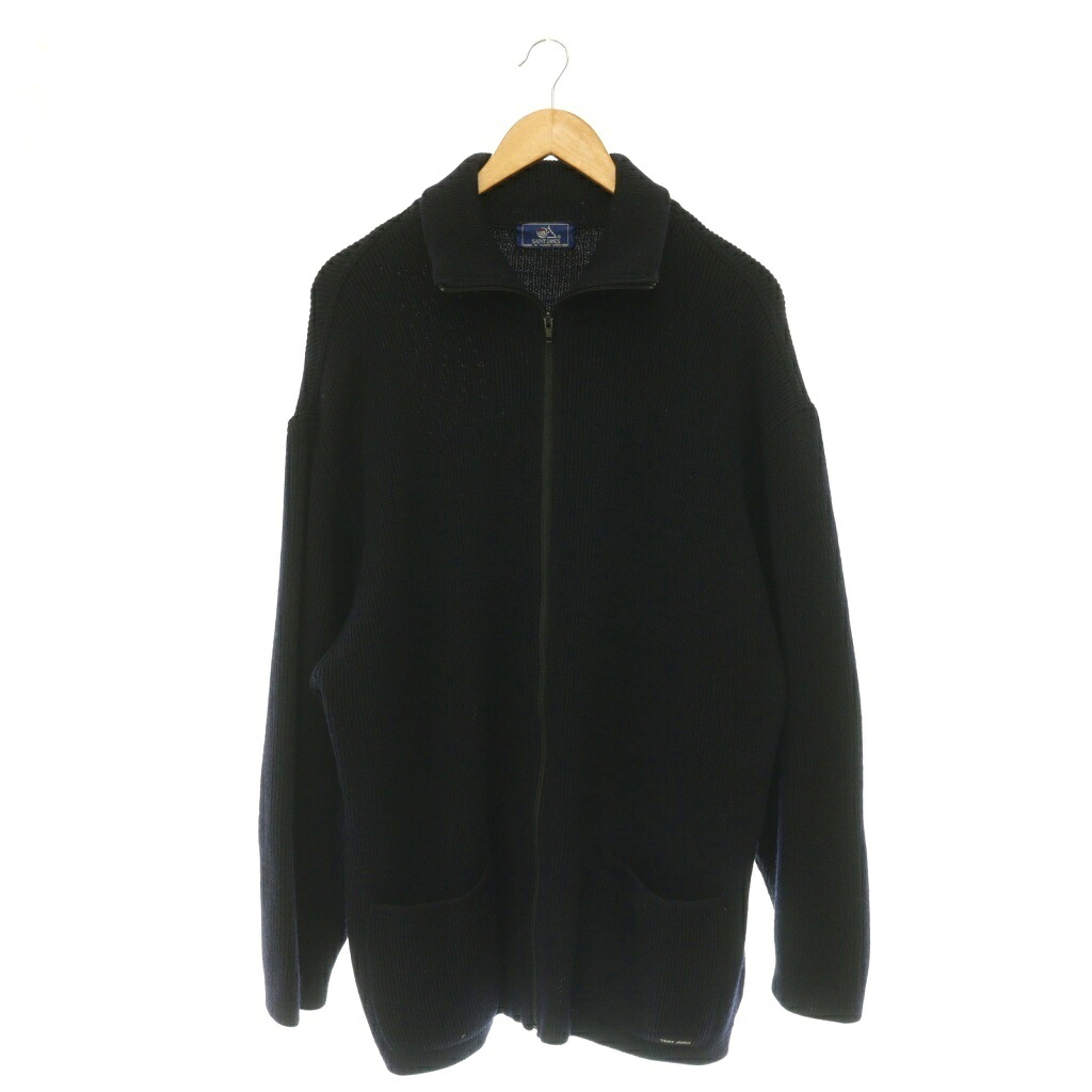 【中古】セントジェームス SAINT JAMES 90s 旧タグ ヴィンテージ ニットジャケット ジップアップ アウター L 紺 ネイビー /HS ■GY12 メンズ 【ベクトル 古着】 260707|ブランド古着ベクトルプレミアム店