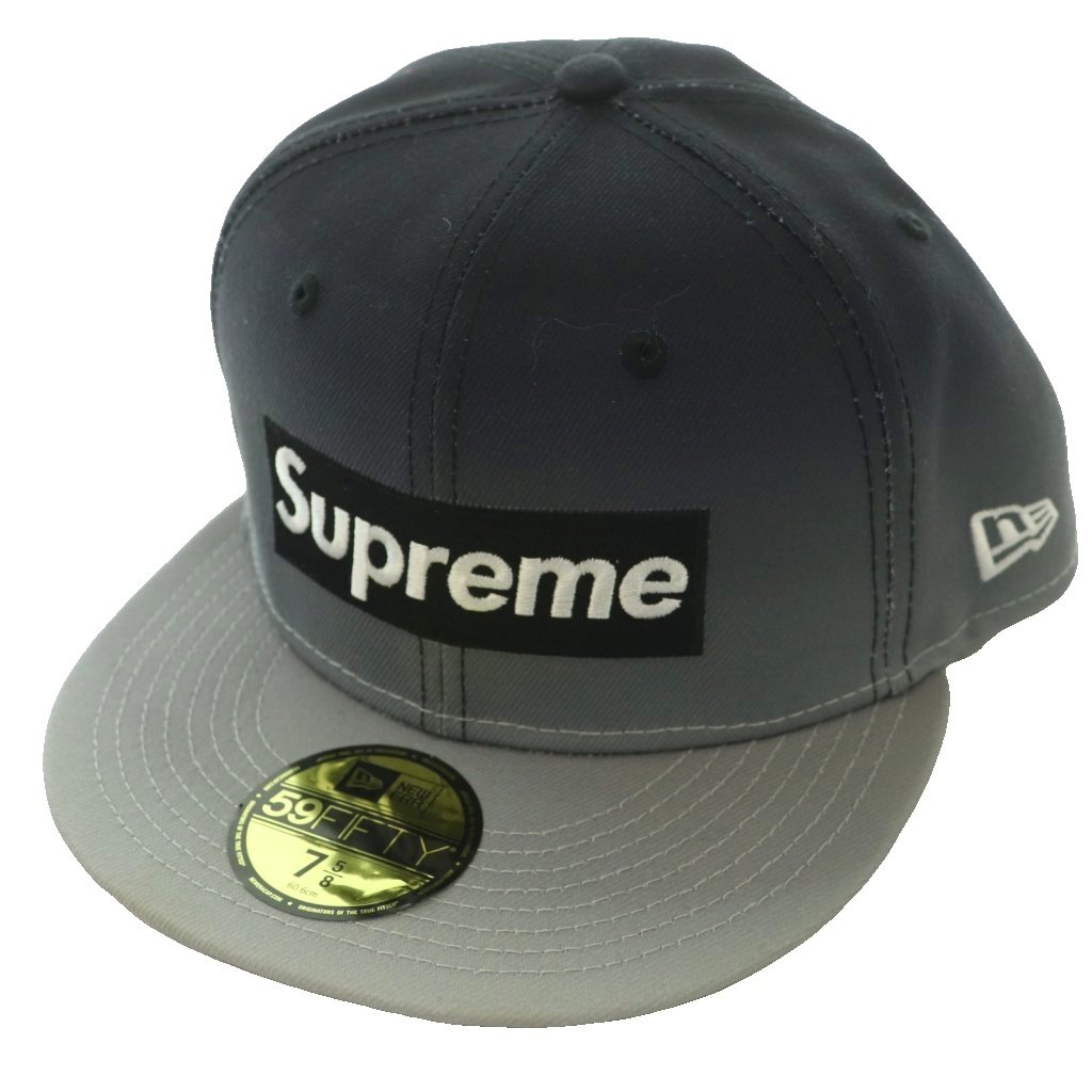 【中古】シュプリーム SUPREME 23SS Gradient Box Logo New Era グラデーション ボックスロゴ キャップ 帽子 XCIV刺繍 7 5/8 60.6cm 黒 ブラック グレー /SS ■OS ■GY18 メンズ 【ベクトル 古着】 260701|ブランド古着ベクトルプレミアム店