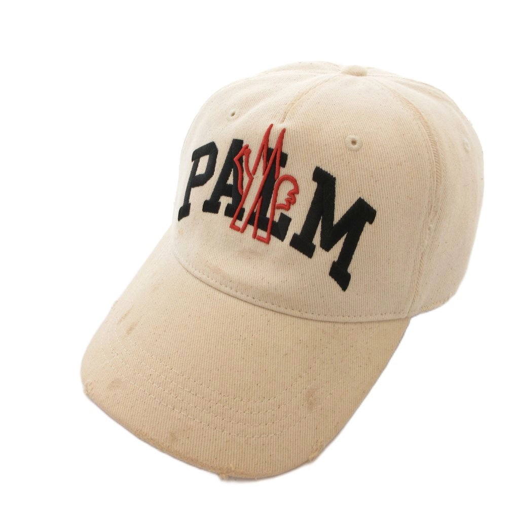 【中古】モンクレール MONCLER Plam Angele ベースボールキャップ 帽子 ロゴ 刺繍 ベージュ I209L3B00007 0U162 /FF メンズ 【ベクトル 古着】 260707|ブランド古着ベクトルプレミアム店